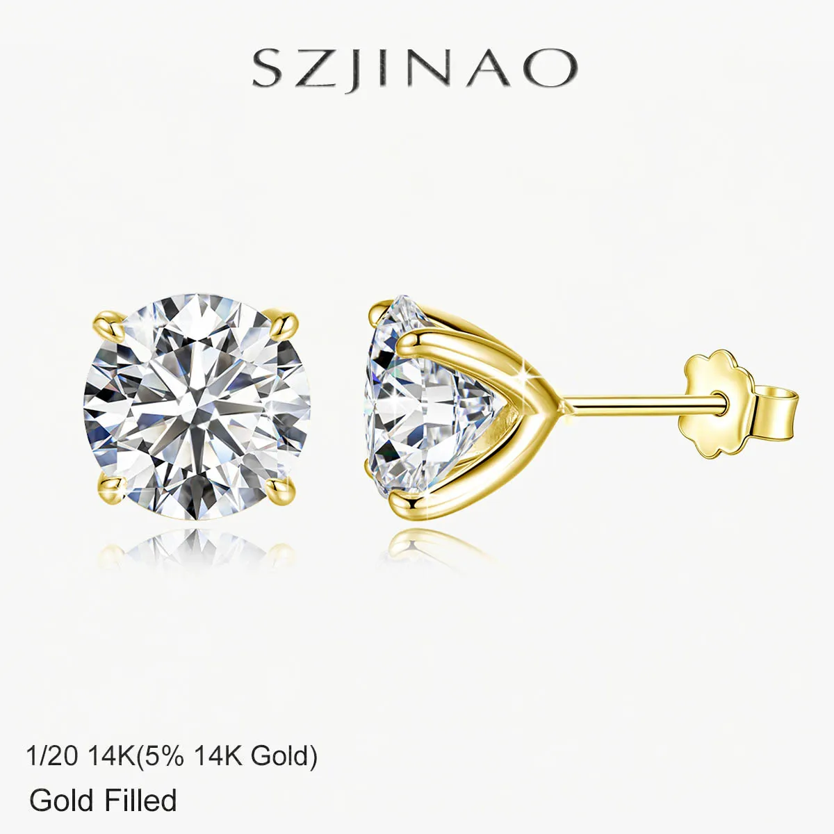 

Качественные серьги-гвоздики с муассанитом из 14-каратного золота 0,2-3 карата GRA блестящей огранки для женщин и мужчин, обручальные, свадебные, долговечные ювелирные изделия