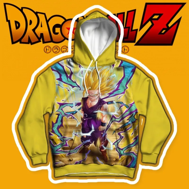 

Толстовка с капюшоном Dragon Ball Super Saiyan 2, Гохана, молния, аура, уникальный яркий цвет, дизайн динамической энергии, необходимый для фанатов аниме