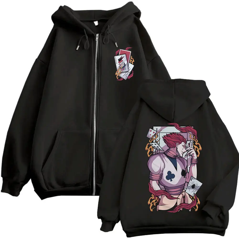 

Anime Hunter X Hunter Zipper Hoodie Phantom Troupe Hisoka Graphic Jacket Coat Men Women Casual Vintage Oversized Zip Up Hoodies