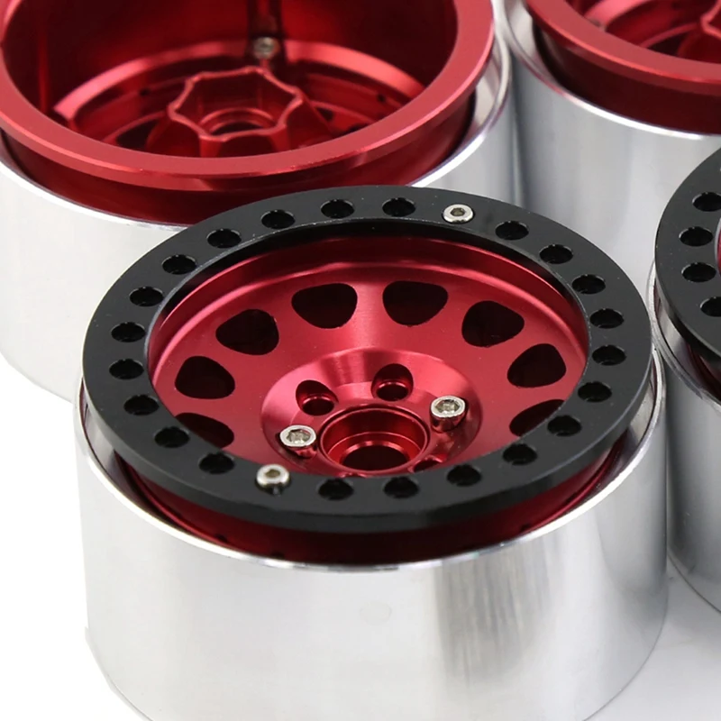 4Pcs 2.2Inch Beadlock Wheel Rim Wheel Hub For 1/10 RC Crawler Car Axial SCX10 Wraith Capra RR10 RBX10 Traxxas TRX4