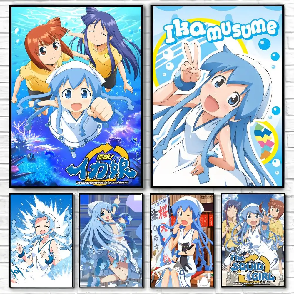 Anime Sweet Squid Girl Kawaii Poster Poster High Quality Wall Art for Home Office Bedroom Living Room Perfect