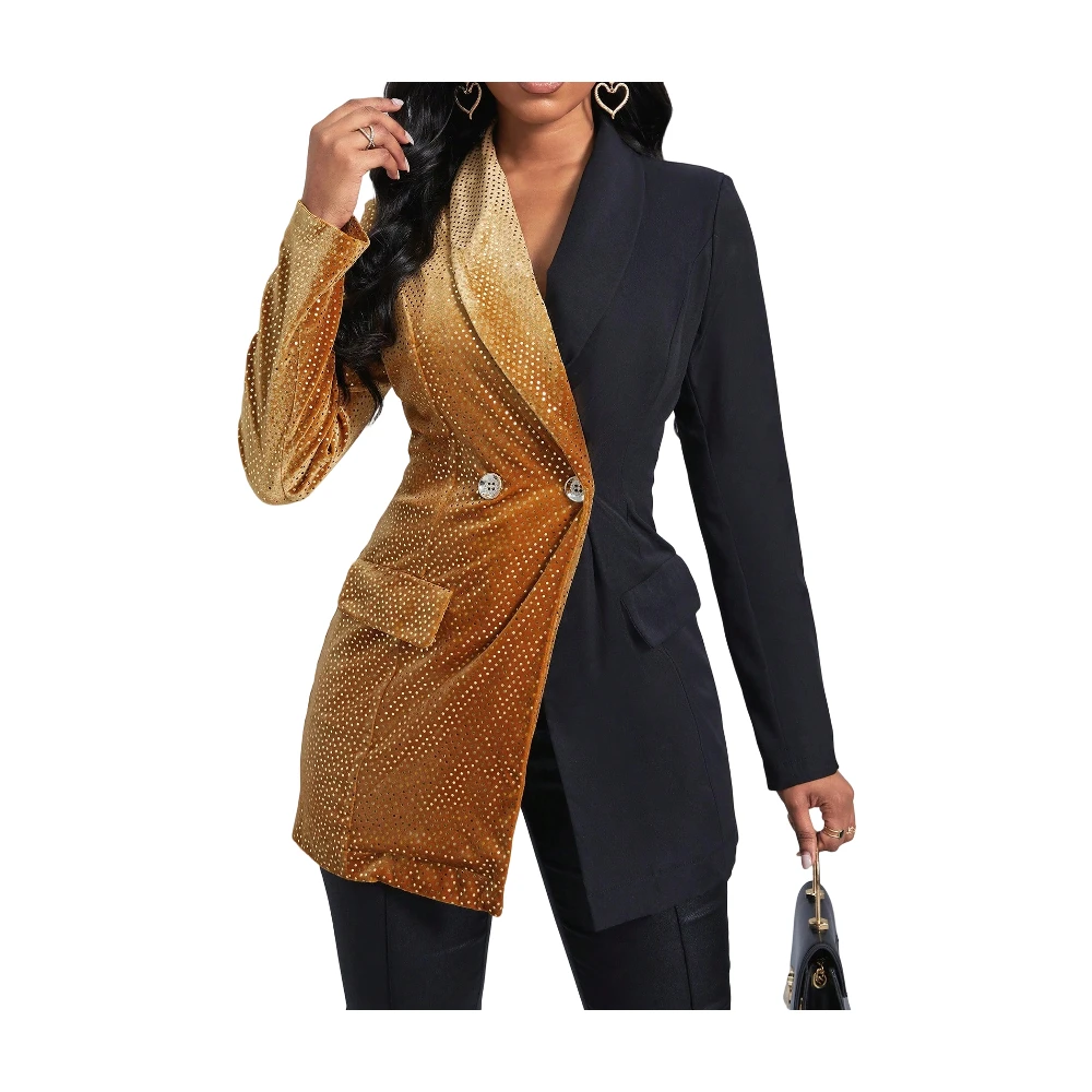 Vestidos femininos elegantes com lapela pontiaguda, jaqueta e calças para mulheres, conjunto de 2 peças em cetim, personalizado W215