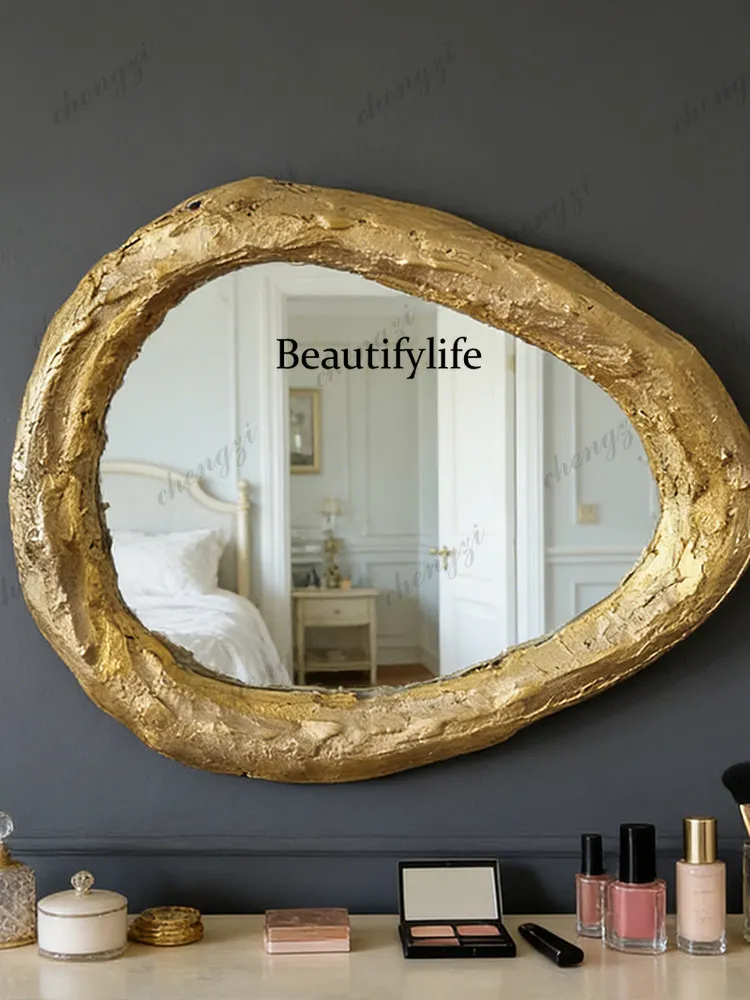 French retro restaurant mirror wall hanging special-shaped decorative mirror creative home bathroom irregular makeup mirror