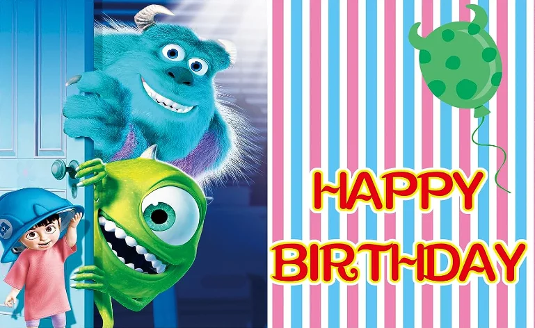 Monsters University Backdrops Monsters Inc Background Mike Wazowski Birthday Party Supplies Banner Wall Decor Photo Studio Baby