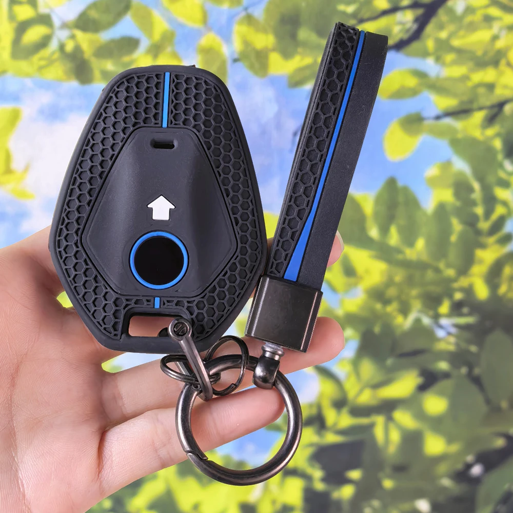 Silicone Fob Case With Keychain For BMW R1300GS R1300 1300GS 2025 R1250GS R1250 ADV Honeycomb Texture Protector