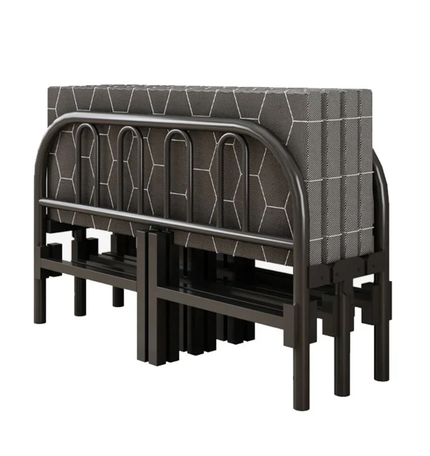 2026Metal Bed Nap Companion Bed for Adults Strong One-person Home Nap Bed Reinforced Double Iron Simple and Durable Folding Mode