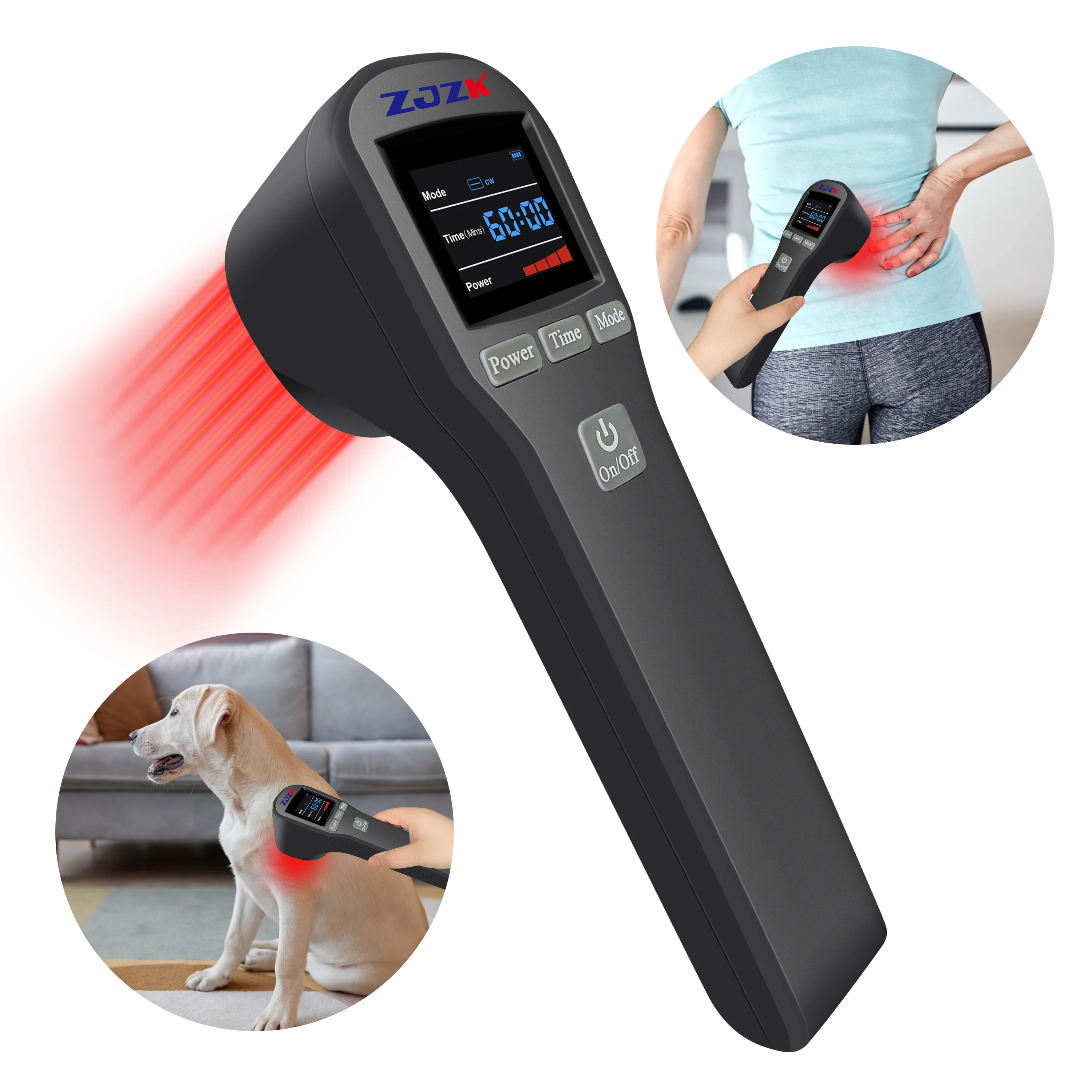 ZJZK Laser Light Therapy 650nmX16Diodes+808nmX4Diodes Cold Sore Laser Therapy Device For Pain Relief Human Only Back Pain