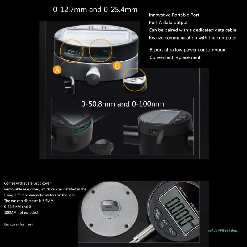 Digital Dial 0-12.7mm/0.5'' 0-25.4mm 0.001mm Gauge Measuring Tools