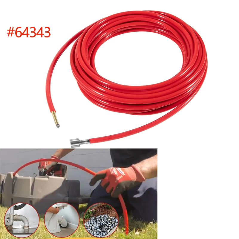 FlexShaft Cable Assembly 64343, 1/4” X 50 ft with Sheath & Couplings for RIDGID K9-102 Drain Cleaning Machine