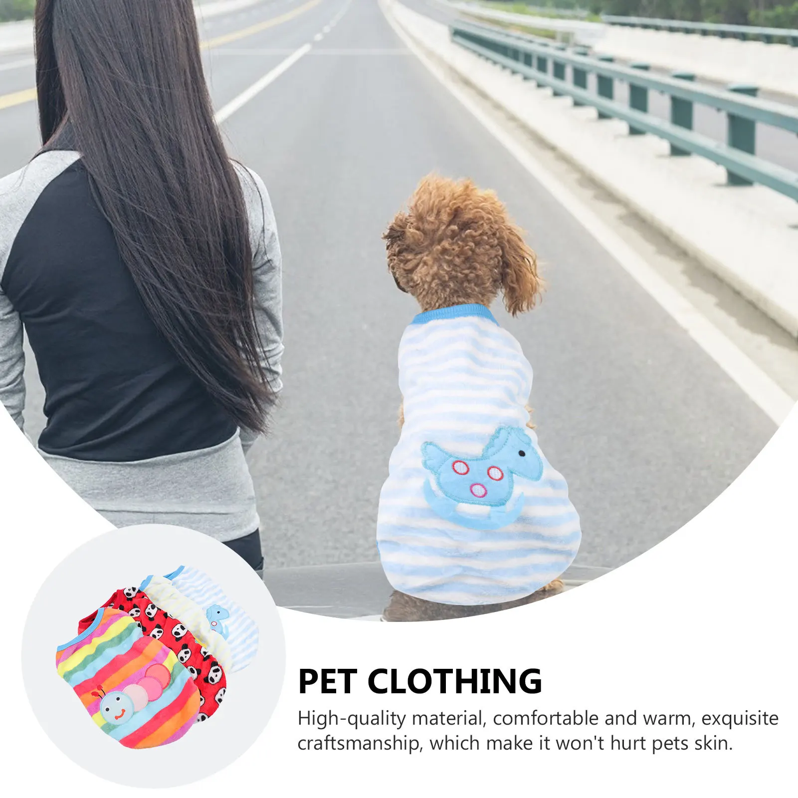 

4Pcs Dog Clothes Pet Vest Warm Preservation Flannel Garment Soft Skin Friendly Chic Style Holiday Christmas Party Decoration