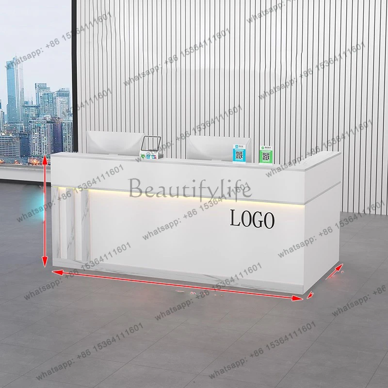 Long Display Reception Desks Beauty Shop Luxury Bar Modern Executive Design Reception Desks Company Mostrador Trendy Furniture