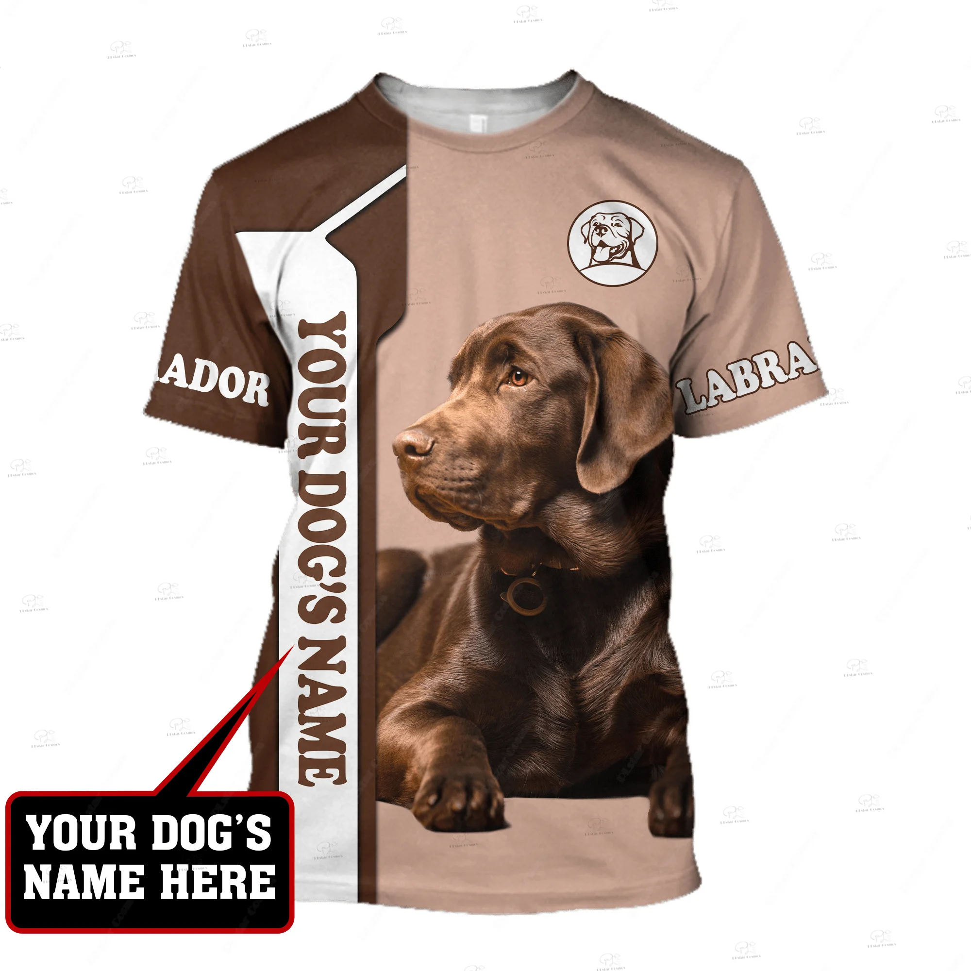 Custom Name Animal Pet Cute Dog Husky Pitbull Colorful Tattoo Shirts 3DPrint Summer Casual Funny Harajuku Short Sleeve T-Shirt E