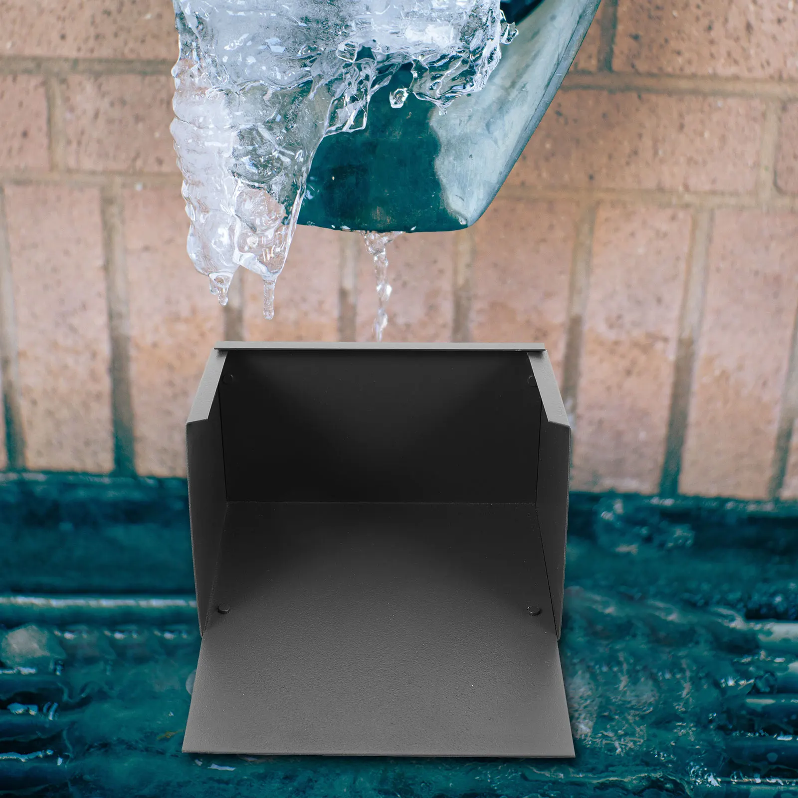 

Aluminum Alloy Drain Downpipe Splash Block Large Capacity Outdoor Ground Rainwater Collection Durable Fits Villas Gutter