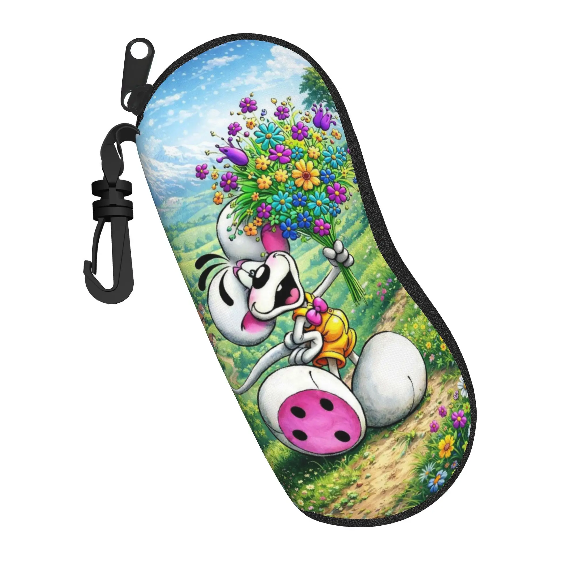 Diddl mouse Glasses Case Gifts For Women  Zipper  Eyewear Box Print Eye Contacts Case