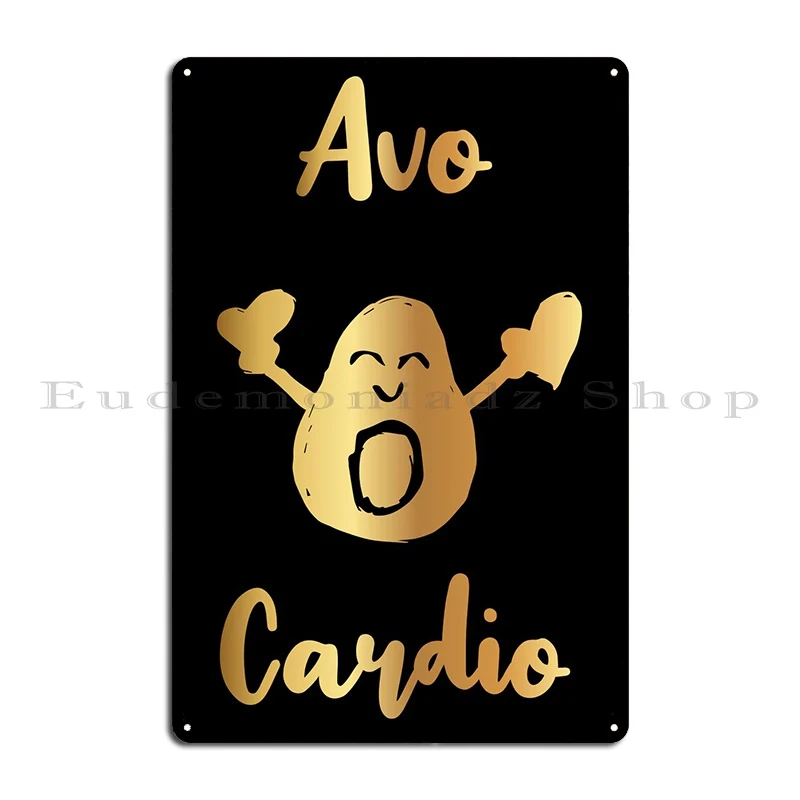 Gold Avo Cardio 9 Metal Signs Party Wall Home Personalized Wall Cave Tin Sign Poster