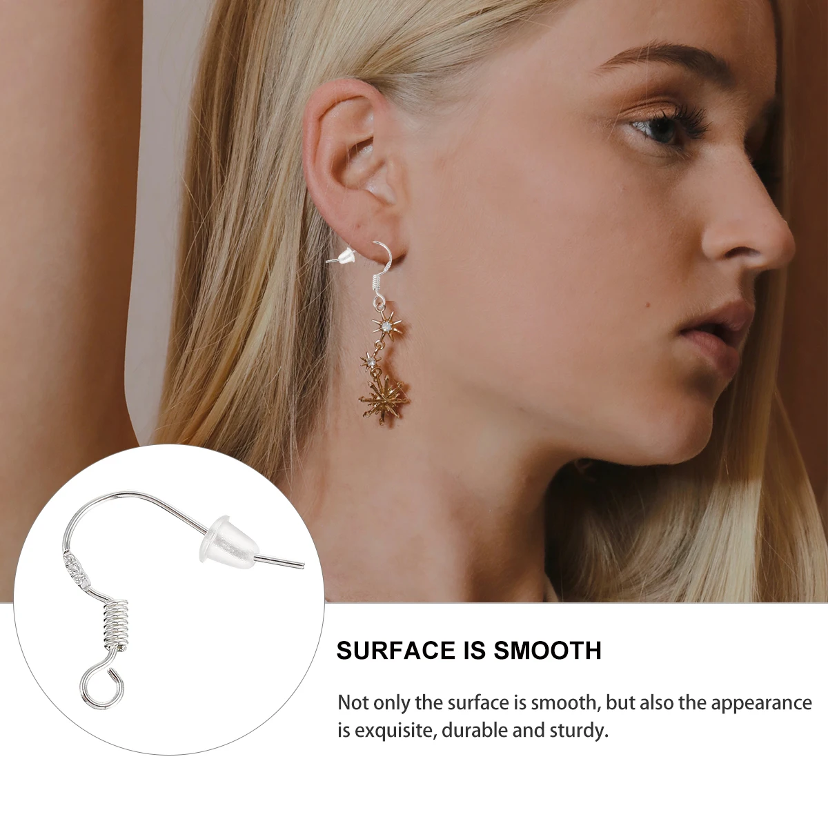 

Supplies Ear Hook Storage Bag Set Jewelry Making Earring Backs Earrings Silver Hooks