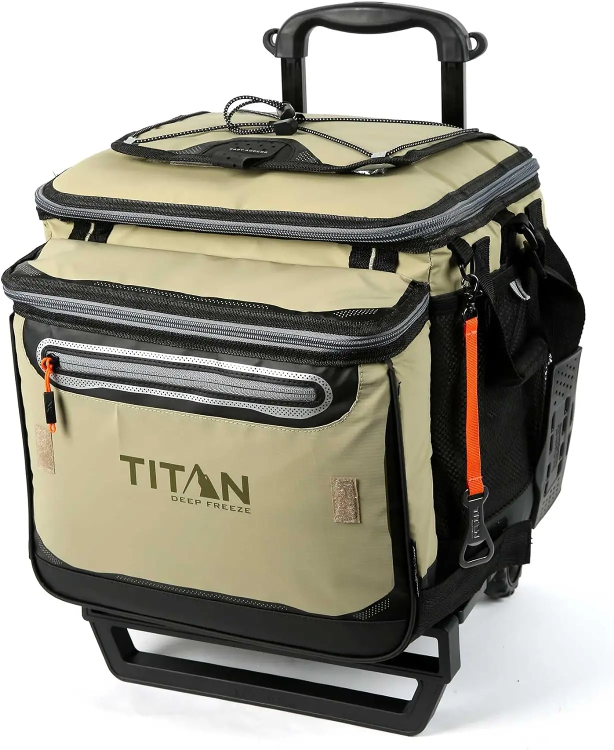 

Titan Deep Freeze 60 (50+10) Can Wheeled Cooler - Collapsible Rolling Cooler with Wheels and All-Terrain Cart