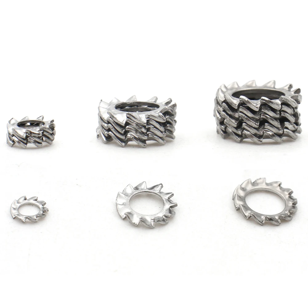 10/50PCS A2 304 Stainless Steel External Serrated Lock Washers GB862.1 standard M2.5-M16