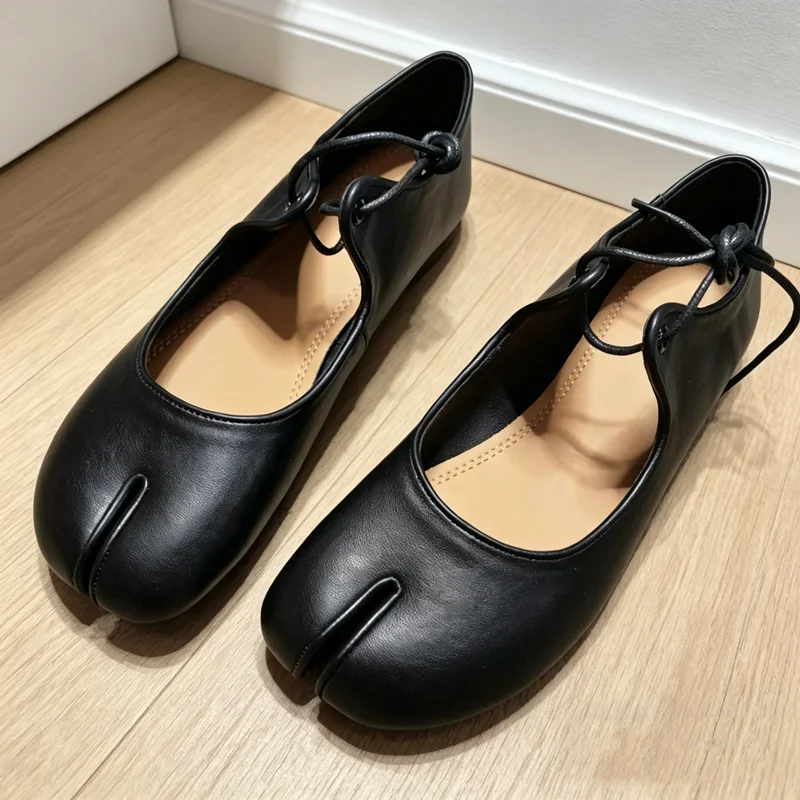 New Fashion Split Toe Women Flat Mary Jane Shoes Casual Tabi Ninja Ballet Ladies Slip On Loafer Soft Ballerina Comfort Moccasin