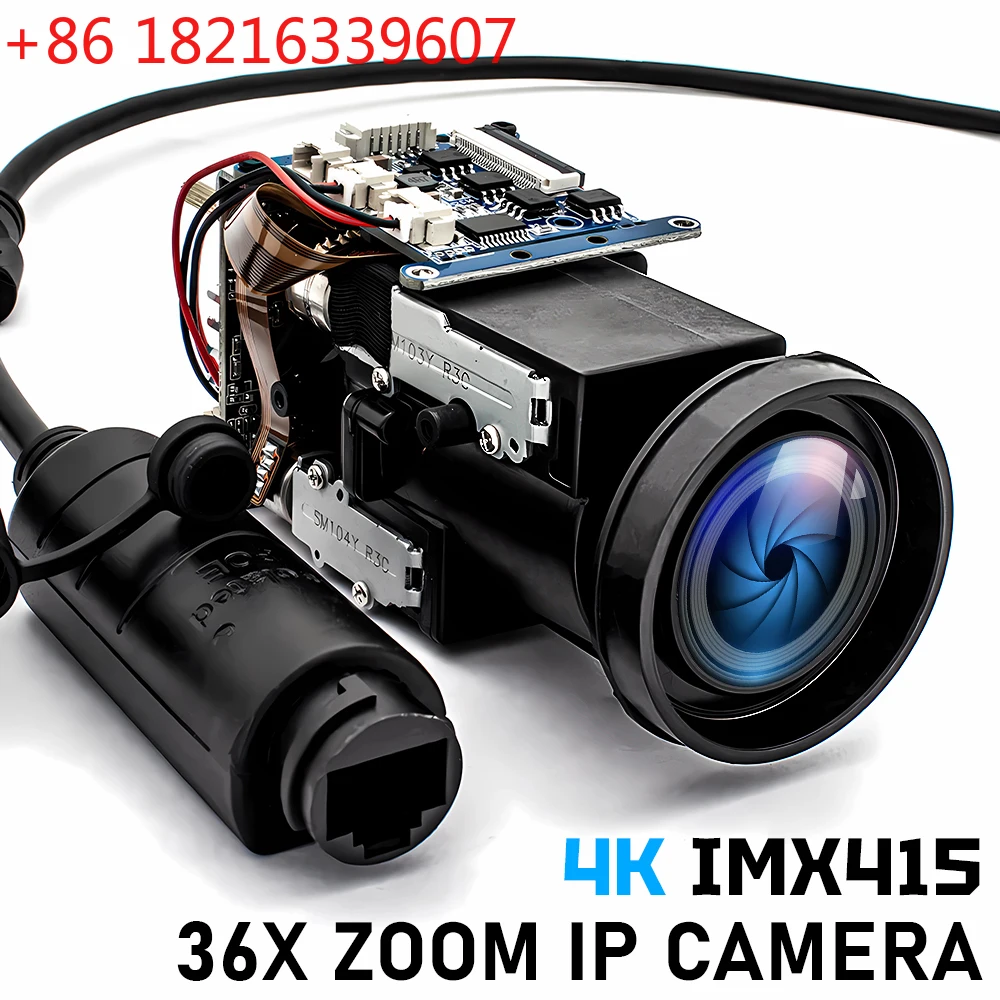 TAO 36X Motorized Zoom 4K POE Camera Module Auto Focus IP Camera Board IMX335/IMX415 Sensor RTMP RTSP Onvif Electric Varifocal L