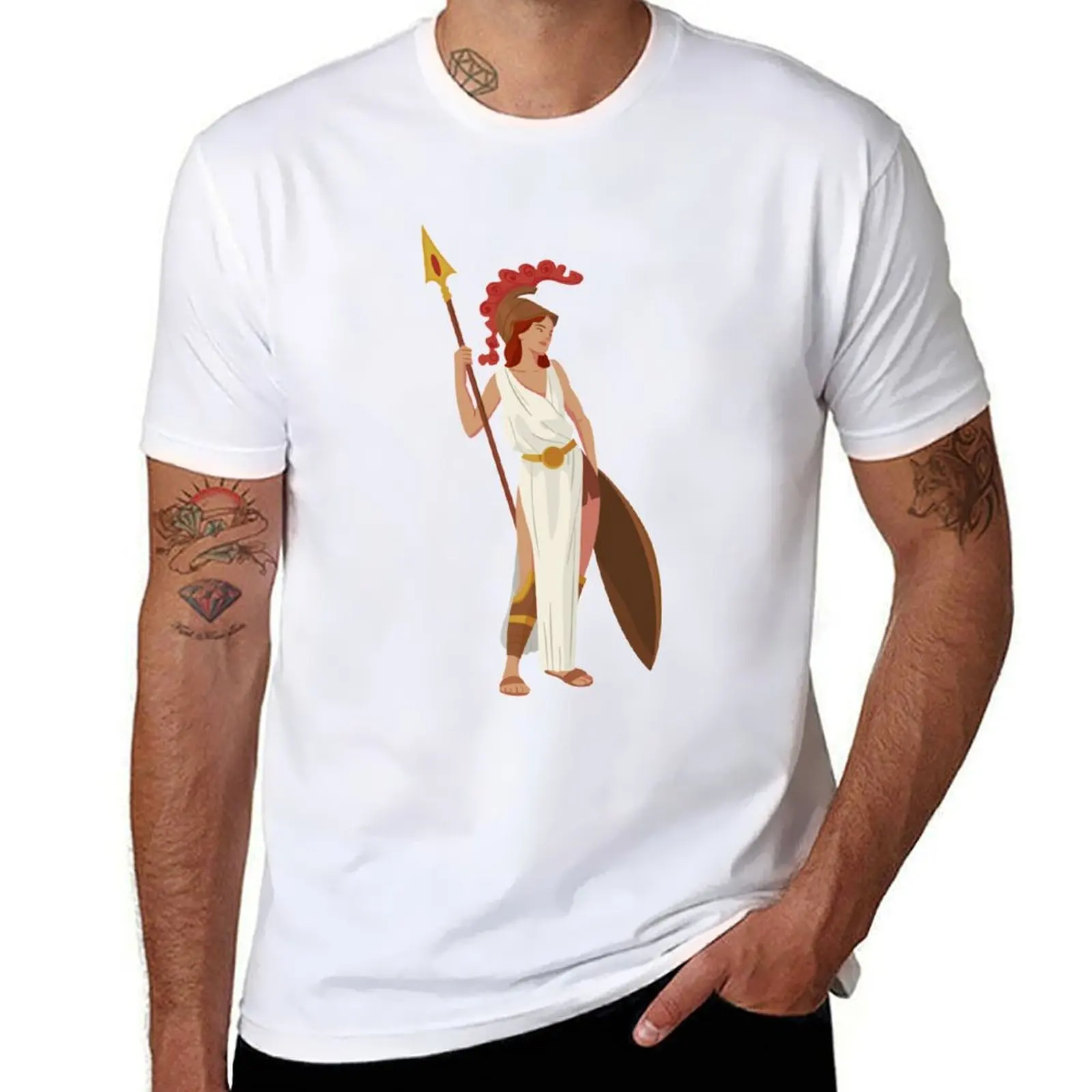 

Athena Greek Goddess Animated T-Shirt man t shirt summer t shirts cotton 100% T-Shirt