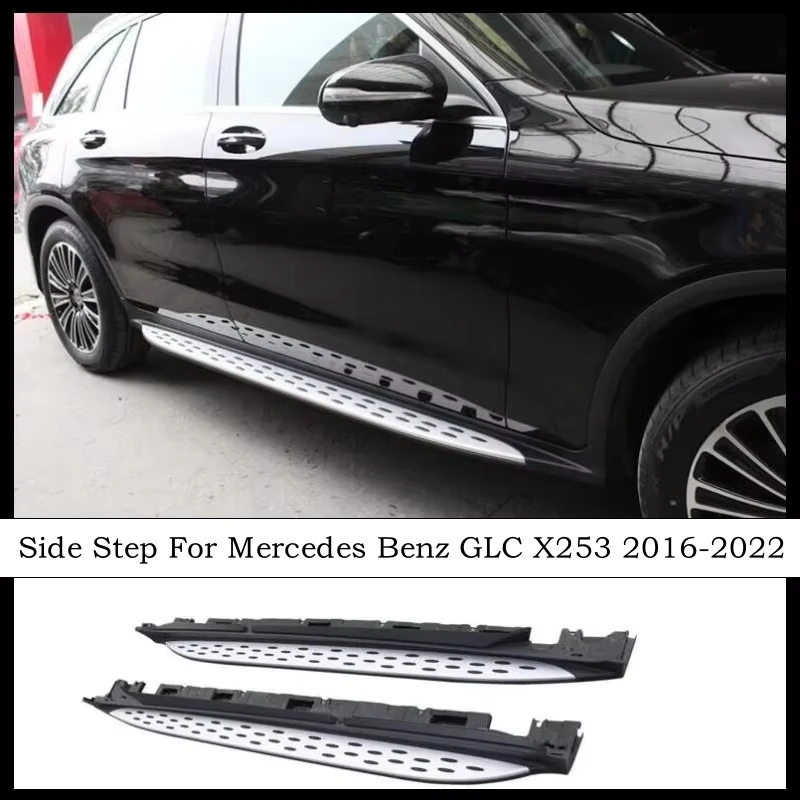 Running Board Side Step Bar Pedals For Mercedes Benz GLC X253 2016 17 18 2019 2020 2021 2022 High Quality Nerf Bars Accessories
