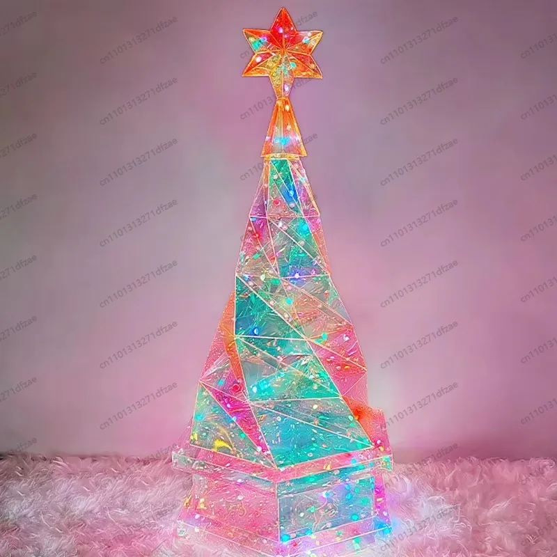 Holographic Crystal Effects Diode Christmas Lighting Spiral Christmas Party Decorations