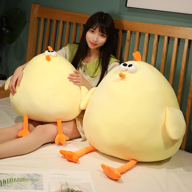 Huge 85CM Yellow Chicken Plush Dolls Kawaii Soft Stuffed Animal Chick Toys Decoration Plush Pillow for Children Christmas Gift