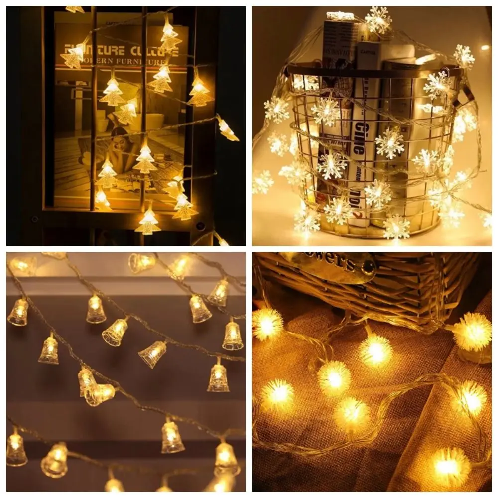 Adornos navideños de 6m y 40Led para el hogar, árbol de Navidad, cono de piña, cadena de luces navideñas, atmósfera brillante, pueblo navideño