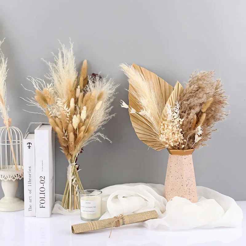 

Natural Pampas Grass Wedding Flower Arrange Phragmites Reed Rabbit Tail Dried Flower Decor Christmas Home Living Room Decoration