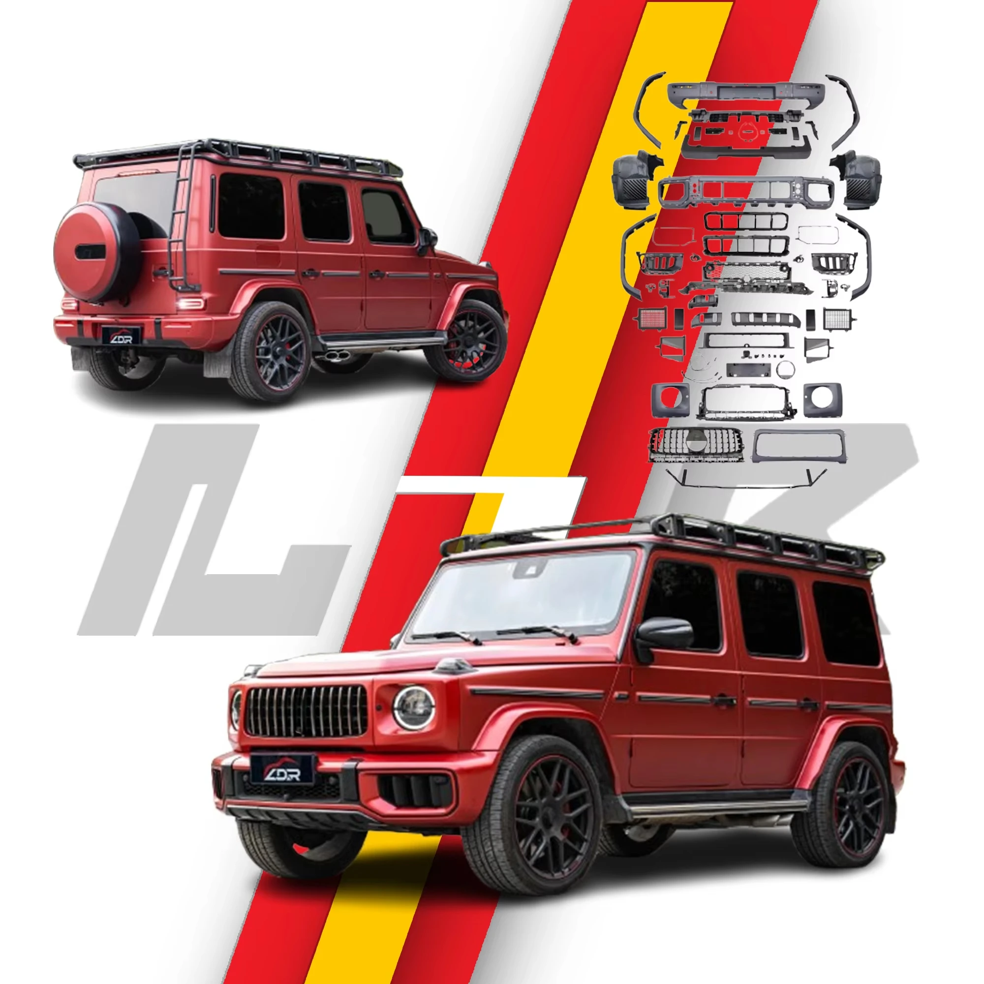 

For G-Wagon W464 W463a 2018-2024 Facelift to 2025 W465 G63 Style Bodykit Bumper Grill G-Class G350 G500 G550