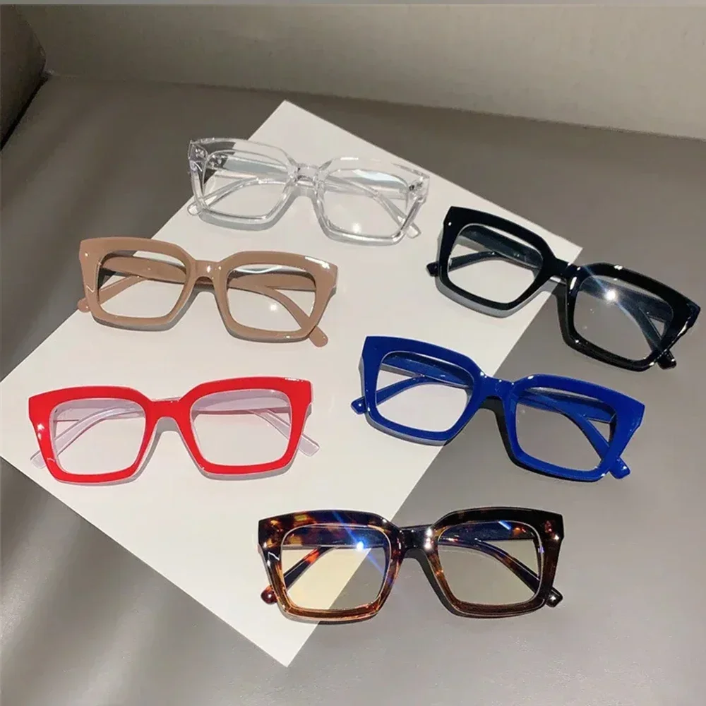 JNPCXI New 0~+ 3.5 Fashion Square Clear Glasses Women Anti-blue Eyeglasses Optical Computer Spectacles Reading Glasses