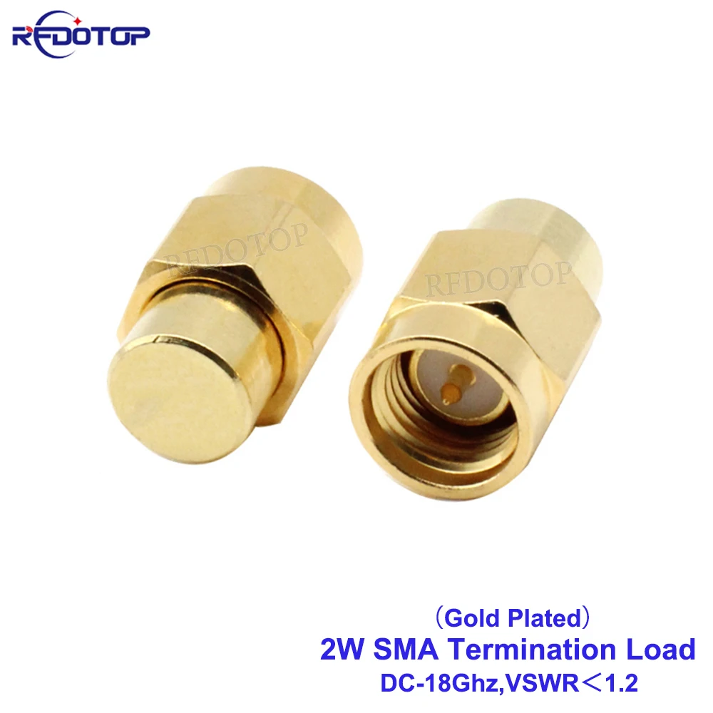 1Pcs 2W DC-18GHz SMA Male Connector RF Coaxial Termination Dummy Load SWR＜1.2 50 Ohm Socket Brass Straight Coaxial RF Adapters