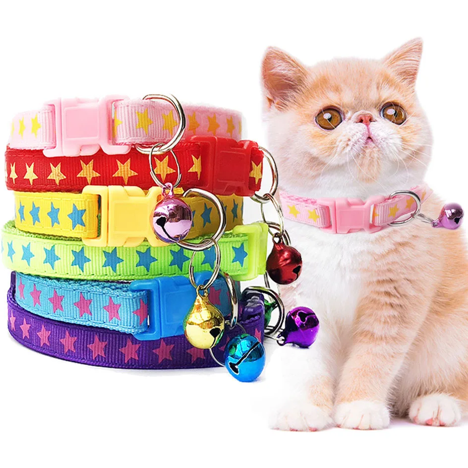 Personalized Cute Cat Dog Collars With Bell Safety Breakaway Cat Dog Collars Luxury Designer For Small Dogs Pet Cat  Accessories