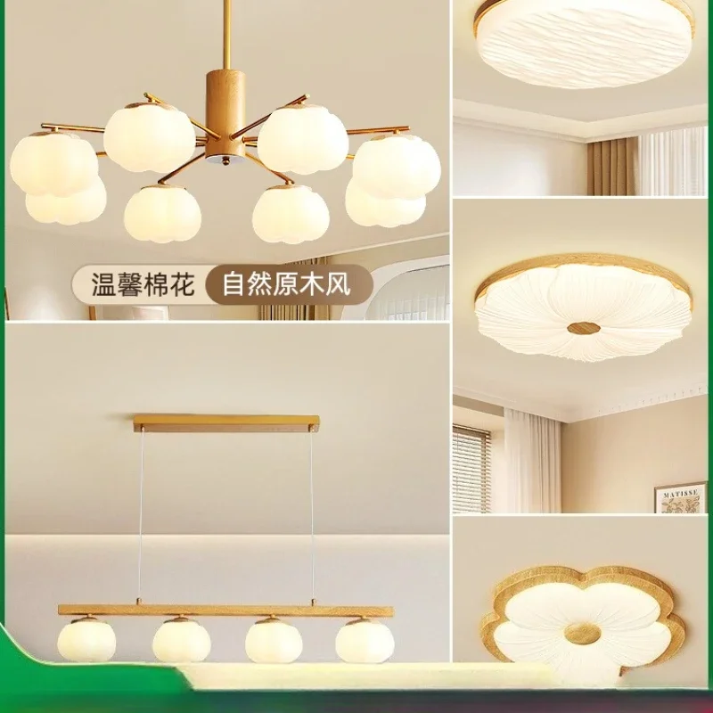 

Chandelier log cream wind, rural pastoral hall main light, restaurant whole house light