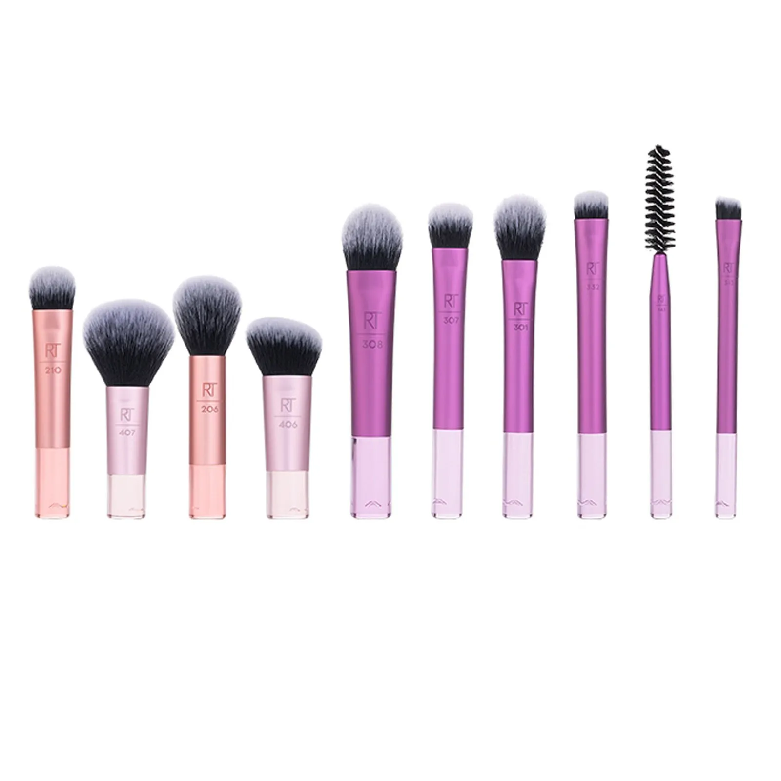 Kit di pennelli per trucco vegano ecologico - Strumenti cosmetici per capelli sintetici per fondotinta/blush/ombretto (set da viaggio)