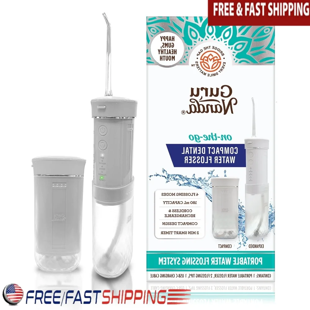 

Компактный стоматологический ирригатор для воды, портативный ирригатор для полости рта, 180 мл, USB перезаряжаемый, беспроводной, 4 режима, умный таймер, размер для путешествий