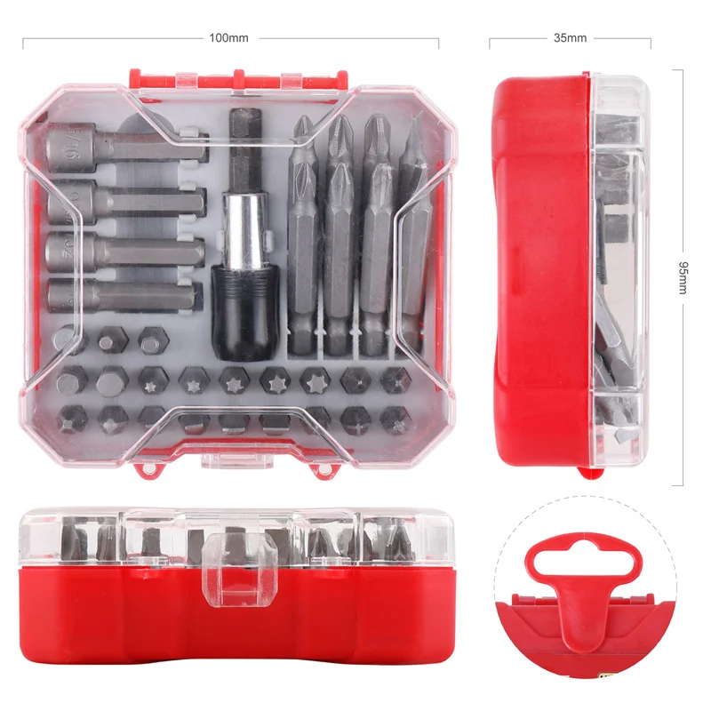 

34pcs Screwdriver Bit Set 25mm 37mm 50mm Slotted Phillips Hexagon Extension Holder Screwdriver 12V Impact Electric Adapter Tool