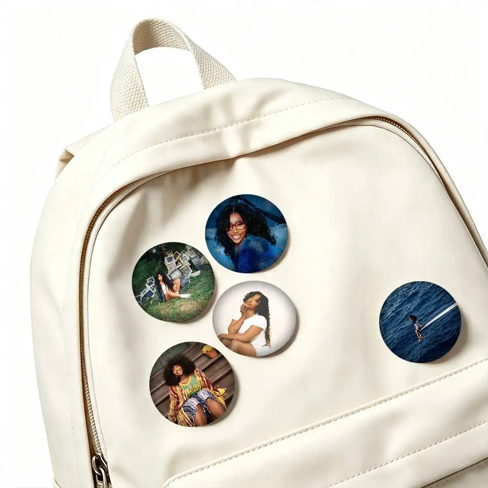 S-SZA Solana Rowe Music Icon  25mm 32mm 44mm 58mm 75mm Brooches Badges Pins for Accessories Gift