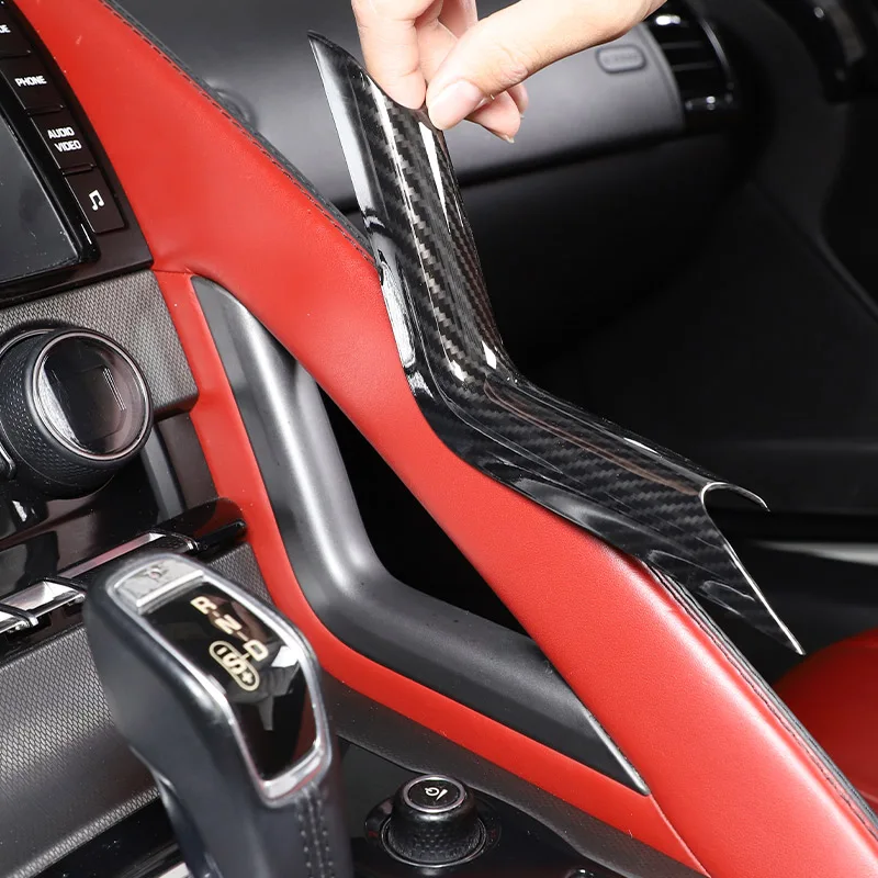

LHD ABS из углеродного волокна, центральная консоль автомобиля, переключение передач, правая сторона, L-образная отделка, декоративная крышка для Jaguar F-TYPE X152 2013-2024