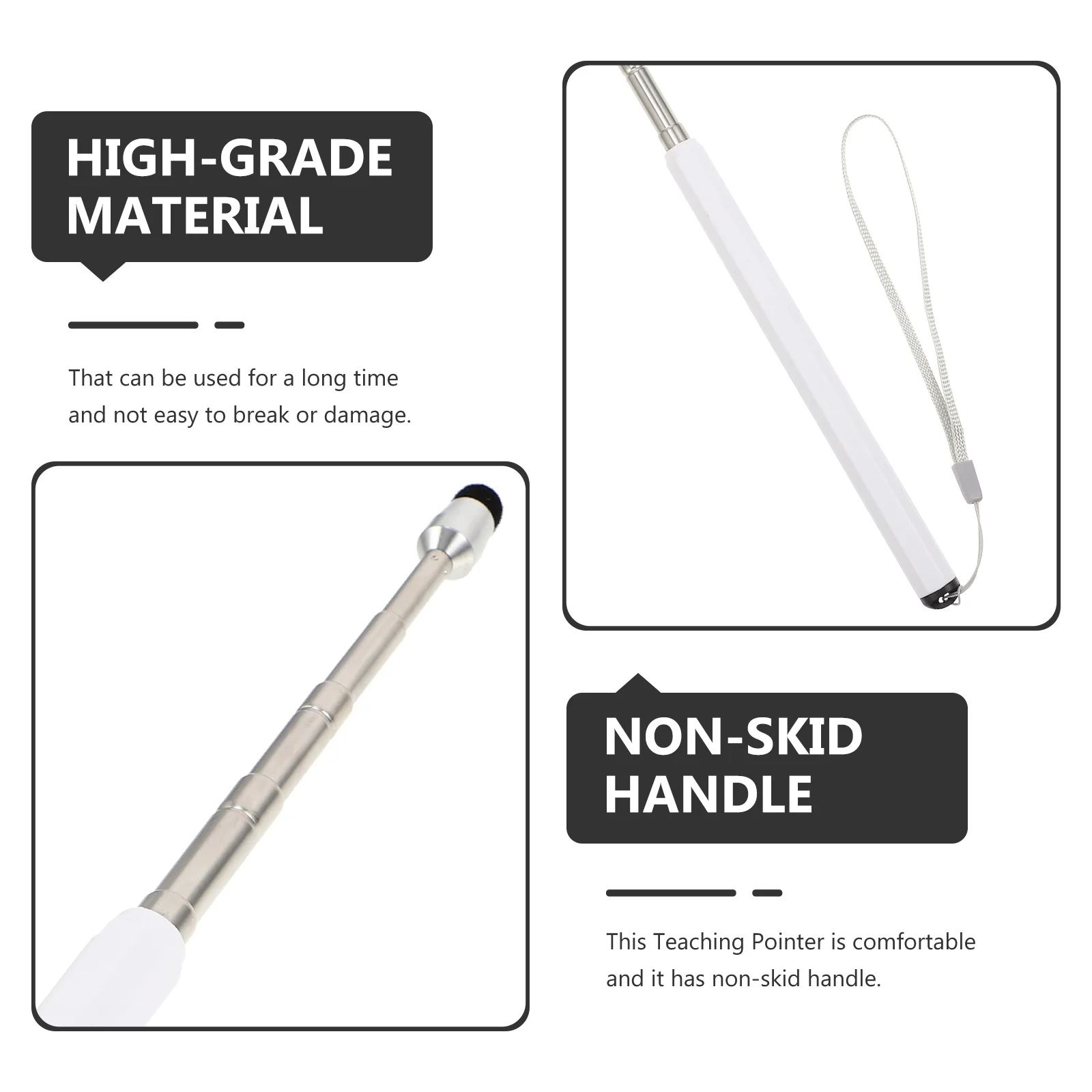 

Stainless Steel Retractable Teaching Pointer Sturdy Non-Slip Grip Classroom Supplies for Whiteboard Blackboards Pointer Stick