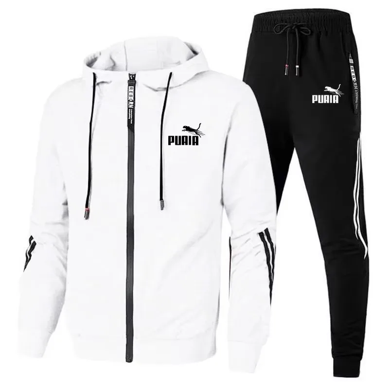 Men\'s stylish zipper Jacket and sweatpants two-piece Running Fitness Basketball and Running New for Fall 2024