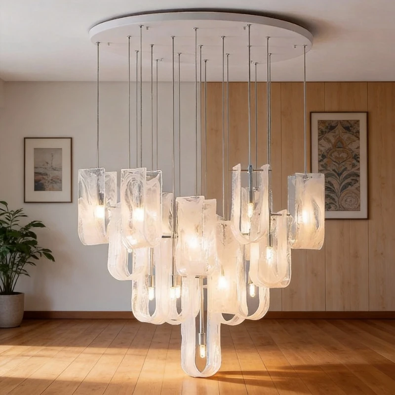 

Потолочная люстра-подвеска SANDYHA в скандинавском французском стиле из стекла для гостиной, столовой, спальни, домашнего декора, лофта, виллы, лестницы