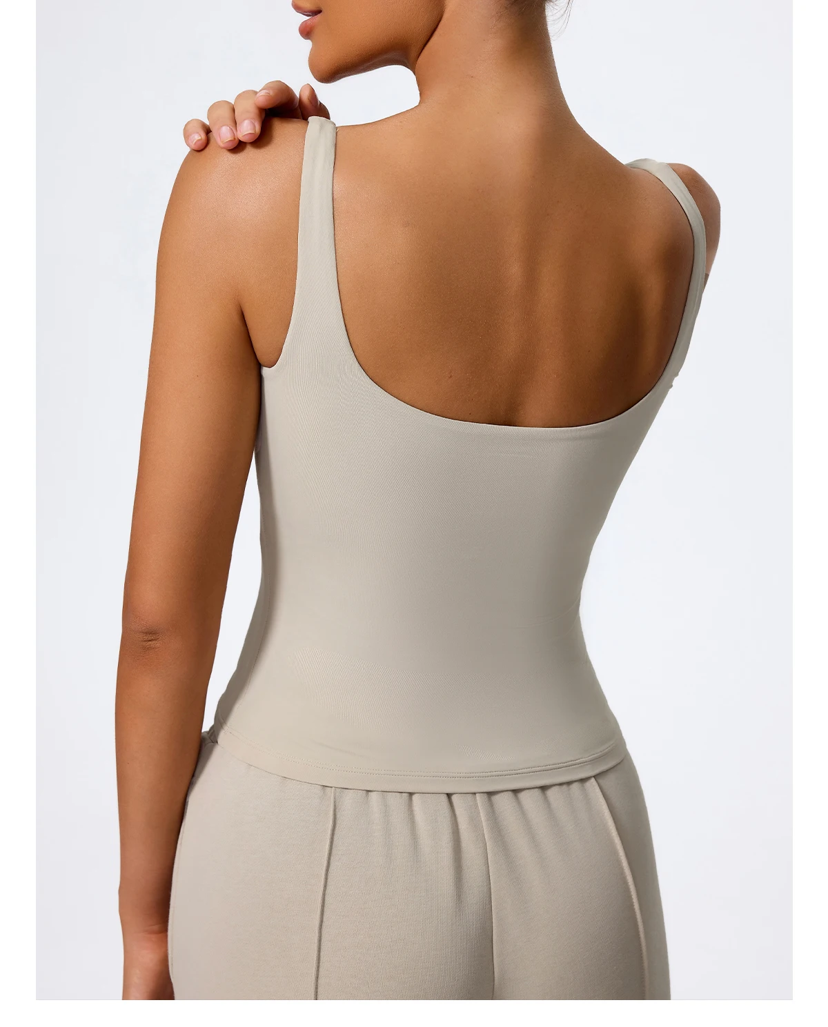 Hearuisavy Sommer Damen Workout Tanktop Gym Enganliegendes Unterhemd Atmungsaktiv Schnelltrocknend Ärmelloses Yoga-Oberteil Lauf-Sportweste – Detail 12