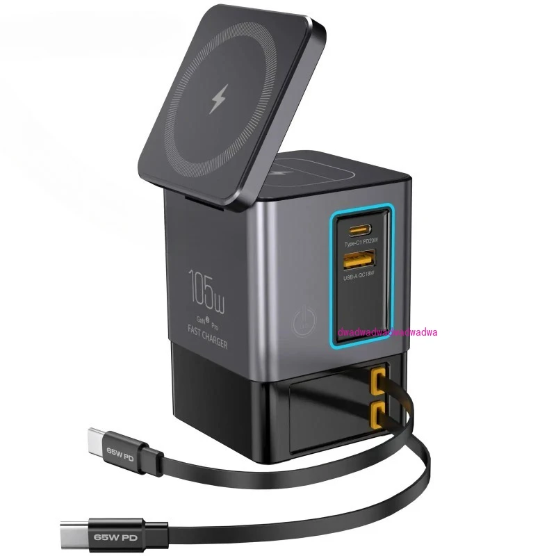 

i116 Max 105W 6-in-1 Power Combo Desktop Charger Station with Built-in Dual Telescopic Type-C+USB-A/C for Smart Phone