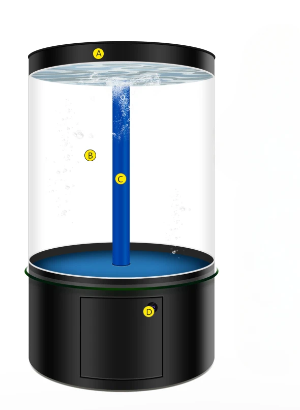 

Bottom Filter Aquarium round Medium and Large Cylindrical Glass Fish Tank Living Room Home Floor Fish Tank