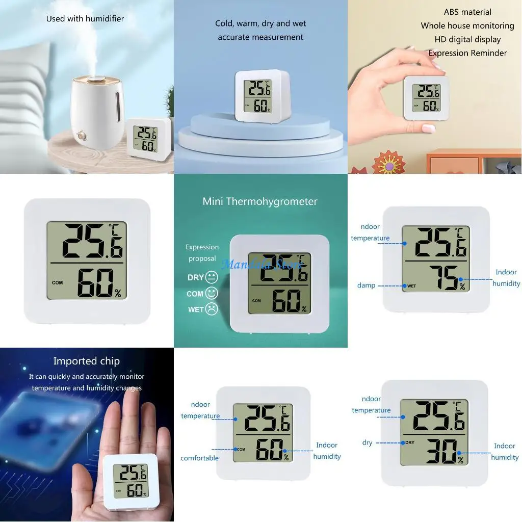 

U2JC LCD Digital Thermometer Hygrometer Indoor Room Temperature Humidity Gauge