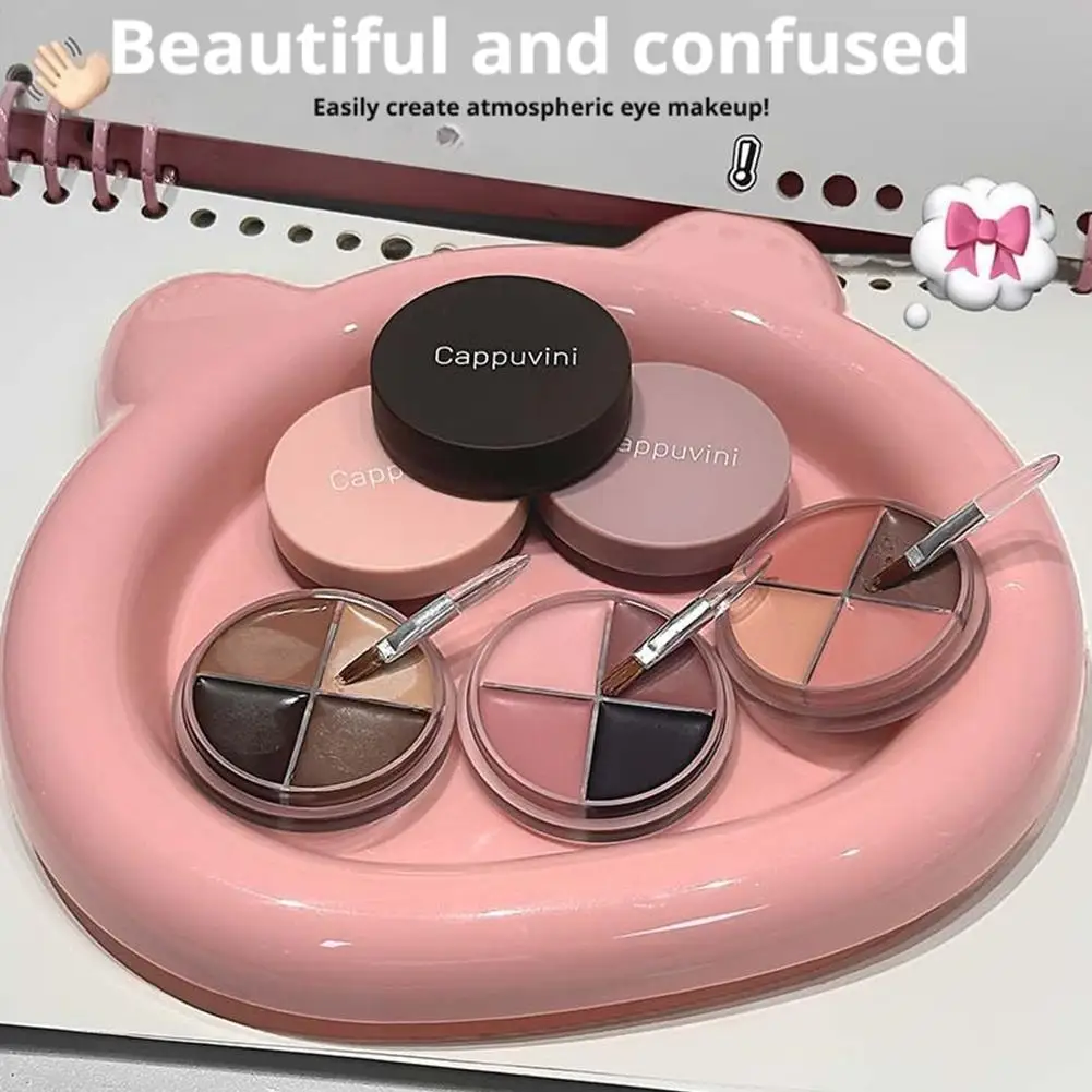 Delineador de ojos en Gel, resistente al agua, brillo, duradero, Natural, resistente al sudor, multifuncional, 4 colores, crema delineadora mate de terciopelo