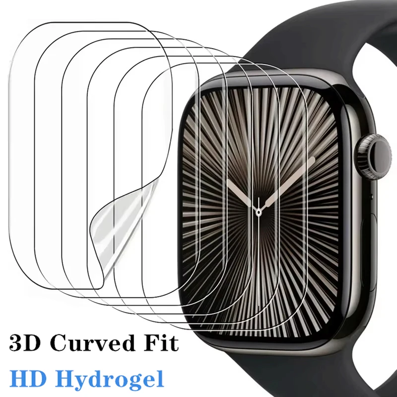 

5-1PCS Screen Protector For Apple Watch 8 7 6 SE 5 4 3 45/41/38/42/40/44mm Full Protective Film for iWatch Series Ultra 1 2 49mm