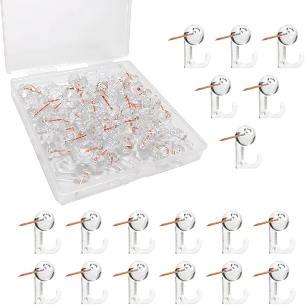 Durable Plastic Push Pin Hooks Round Head Fixed Hanging Cork Board Hooks Wall Mounted Decorative Push Pins Bulletin Board